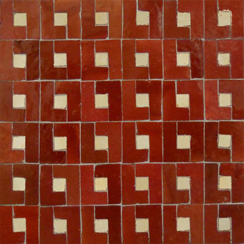 Mosaic House Moroccan tile Midi L 7-11 Red Beige  zellige, mosaic, zellij, field, pattern, glaze, simple, classic 